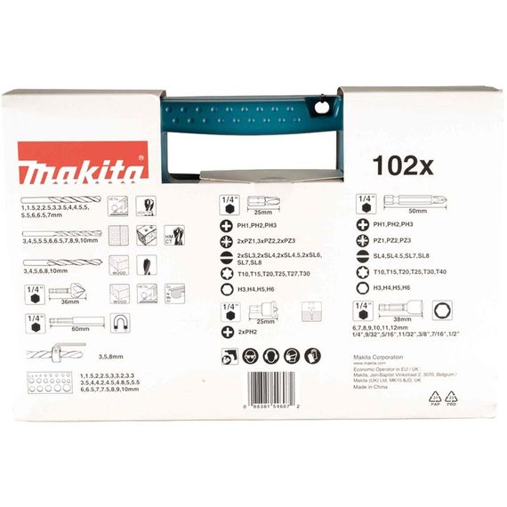Набір біт та свердл (102 предмети) Makita B-68432 | Зображення 4