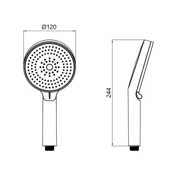 Лійка для ручного душу Qtap Rucni D 130 мм округла QTRUC125BLM45951 Black Matt | Зображення 1
