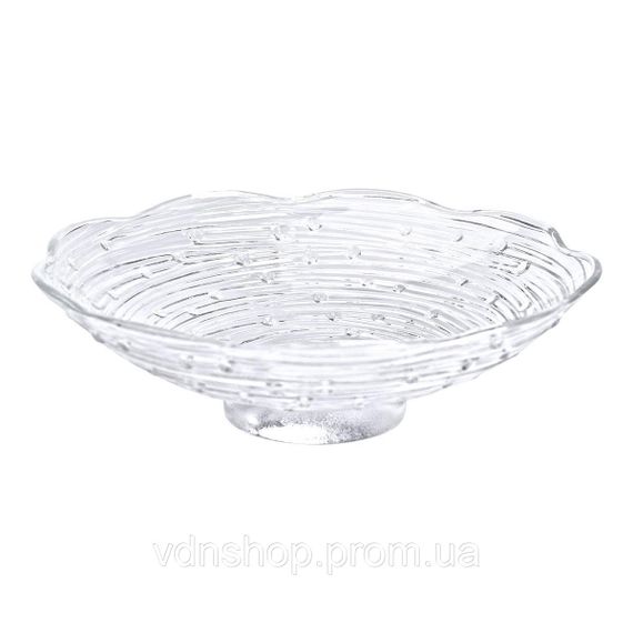 Фруктовница стеклянная Ø 23 ваза для фруктов Листья лотоса HP-YH-12 | Зображення 2