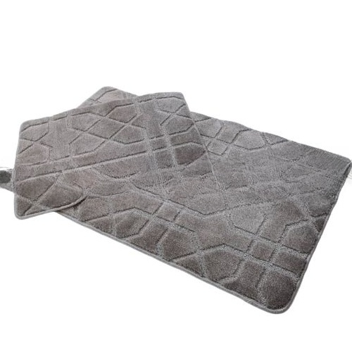 АКЦІЯ Набір килимків для ванної 2шт 50*60см+60*100см Геометрія Standard світло-сірий + Фіранка PEVA Дариана