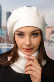 Комплект «Кристина» (берет и баф) белый
