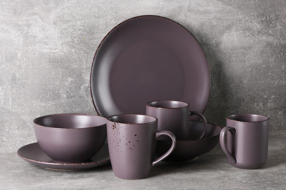 Тарелка обеденная Ardesto Lucca, 26 см, Grey brown, керамика (AR2926GMC) | Зображення 1