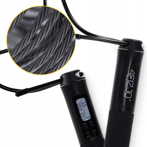 Скакалка з лічильником 4FIZJO 2 в 1 провідна/бездротова Black (P-5905973402200) | Зображення 5