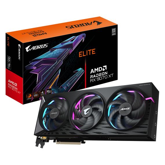 Відеокарта GIGABYTE Radeon RX 9070 XT 16GB GDDR6 AORUS ELITE GV-R9070XTAORUS_E | Зображення 9