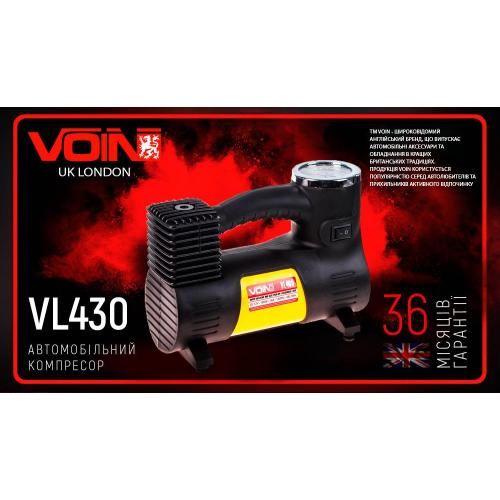 Компресор автомобільний "VOIN" VL-430 150psi/14A/40л/прикур./перехідник на клеми | Зображення 2