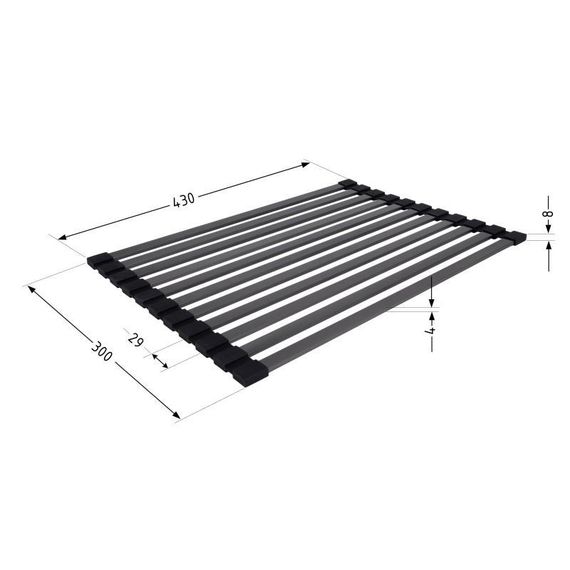 Сушарка на кухонну мийку Lidz Acsis LA14 Black, плоска основа, для посуду 430х300 мм LDACSLA14BLM49768 | Зображення 1