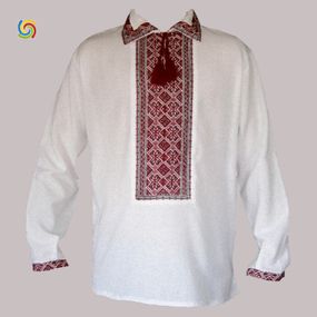 Рубашка Украинская вышиванка 505 цвет белый размер XXL/3XL