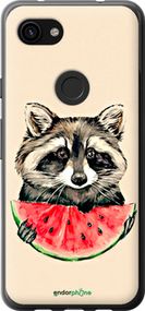 Чохол на Google Pixel 3a Єнотик з кавуном "4605u-1700-2448"