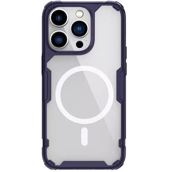 TPU чохол Nillkin Nature Pro Magnetic для Apple iPhone 14 Pro (6.1") Темно-фіолетовий (прозорий)