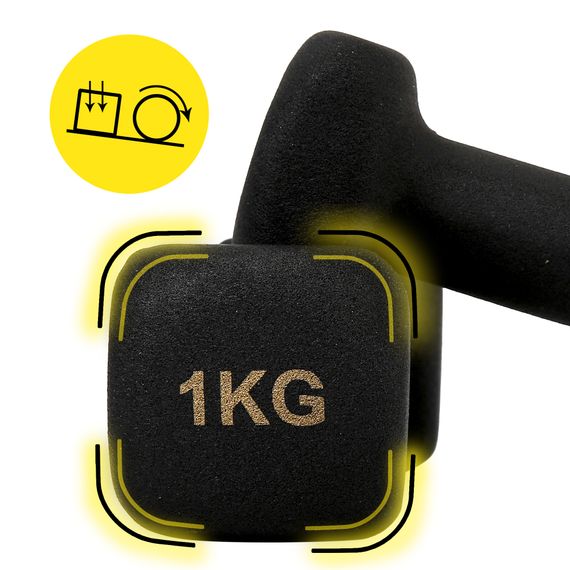 Гантелі вінілові Cornix Square 2 x 1 кг XR-0406 Black | Зображення 5