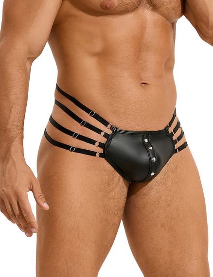 Стринги чоловічі чорні STAR Night з регулюючими гумками з боків, M Sex Aura | Зображення 2