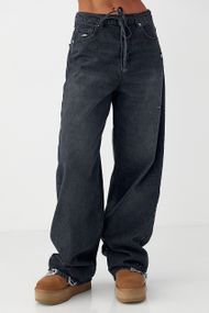 Джинси палаццо з рваним ефектом - чорний цвет, 40р (є розміри)