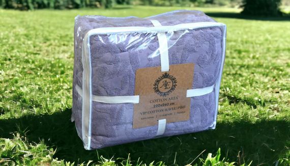 Махрове покривало Cotton Area 220 х 240 см Фіолетове | Зображення 1