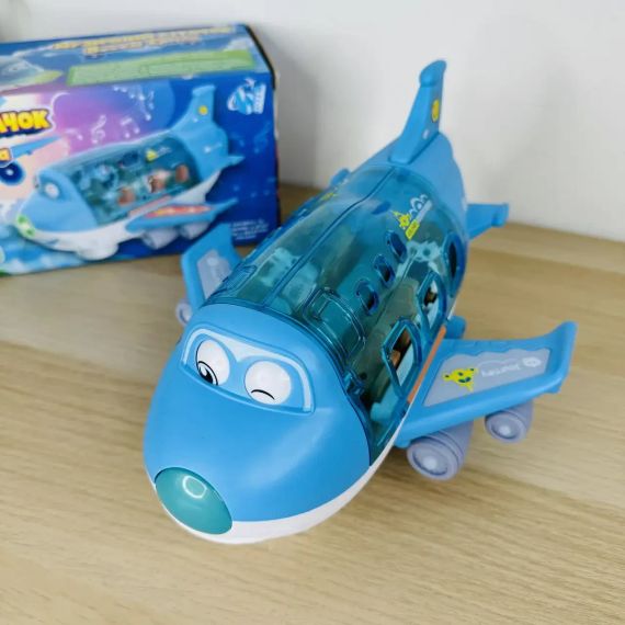 Игрушечный музыкальный самолет с пассажирами, двигается, вращается 360  Airliner Light Music 8811-16 | Зображення 3