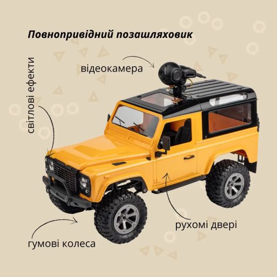 Машинка OTAMANKO 4x4 повнопривідний позашляховик з камерою жовтий | Зображення 1