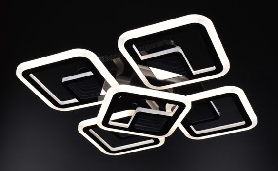 Люстра світлодіодна стельова LED світильник для квартири на стелю лед з пультом 26025 Чорний 10х40х40 см. | Зображення 3