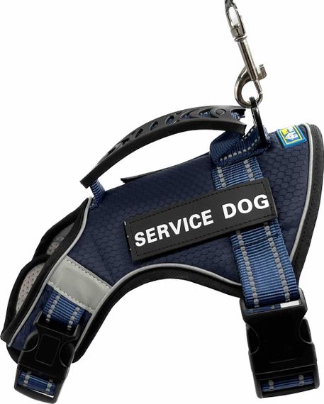 Шлейка для собак Service Dog S, M, L, XL, Темно-синяя, Шлей для собак, Нагрудник для средних пород | Зображення 4
