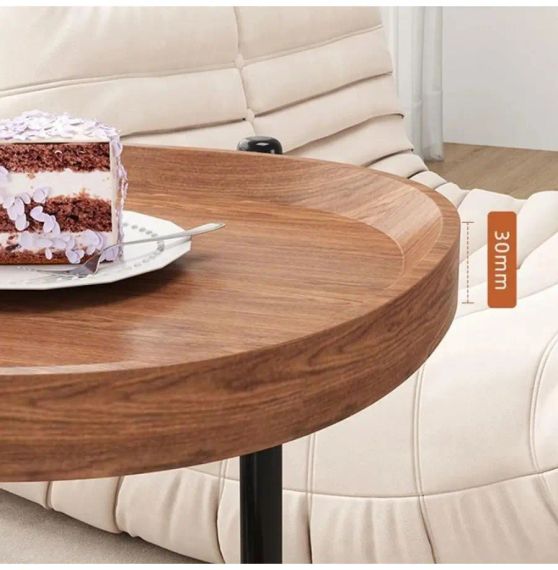 Прикроватный 2-х ярусный столик с деревянной столешницей и металлическим основанием (ZM-1642) | Зображення 3