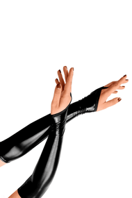 Виниловые миттинки Art of Sex Lora длинные, Черный, M