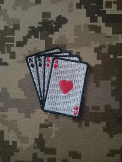 Шеврон карты тузы 4 туза / 7см | Зображення 1