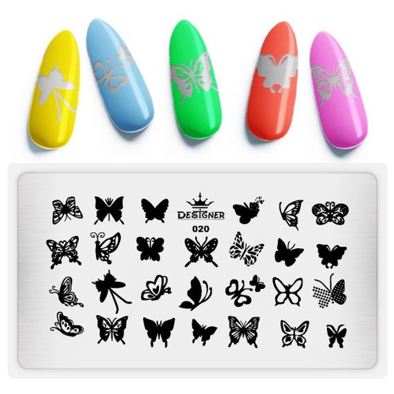 Пластина 020 для стемпінгу Designer Professional (12х6см) | Зображення 1