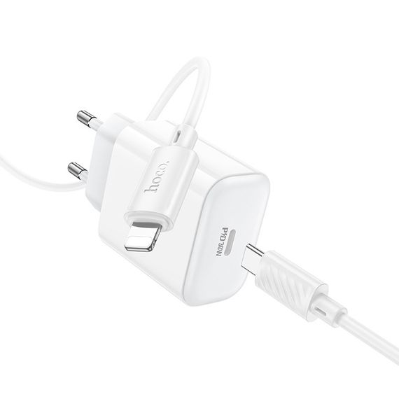 Мережевий зарядний пристрій Hoco C76A Pro 1USB-C PD/QC 30 W + Type-C to Lightning | Зображення 5