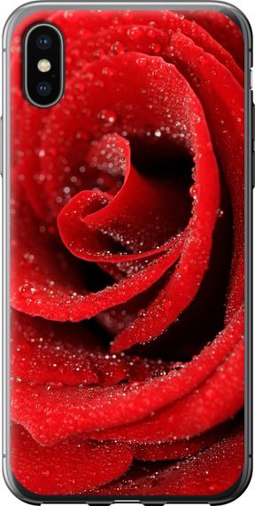 Чехол на iPhone X Красная роза "529u-1050-17620"