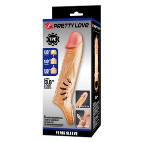 Насадка  на пеніс PRETTY LOVE PENIS SLEEVE, TPE,3 removeable 1 inch extenders Sex Aura