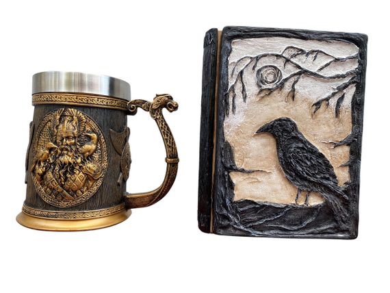 Подарунковий набір Кухоль 3D Скандинавські Боги та Блокнот 3D «Тінь Ворона»