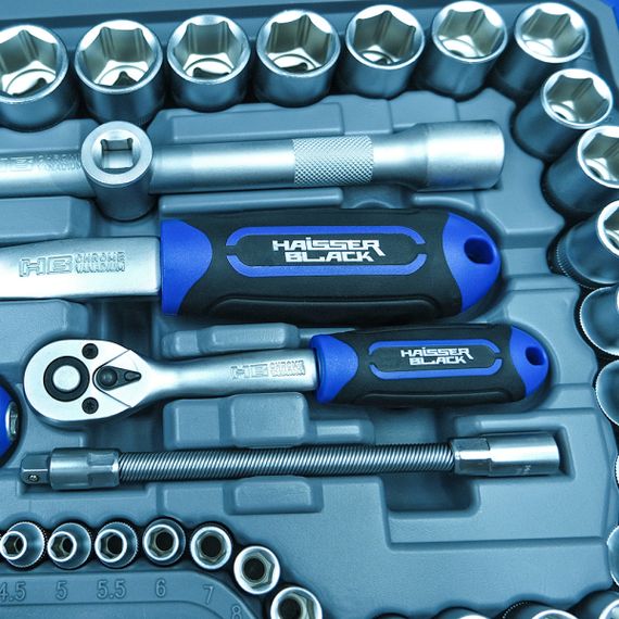Набір інструментів професійний 1/4" і 1/2" 94 од. Haisser BLACK 70254 | Зображення 2