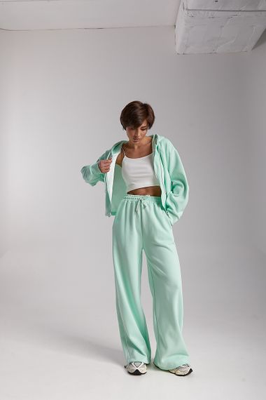 Вільний спортивний костюм з капюшоном - м'ятний цвет, S (є розміри) | Зображення 4
