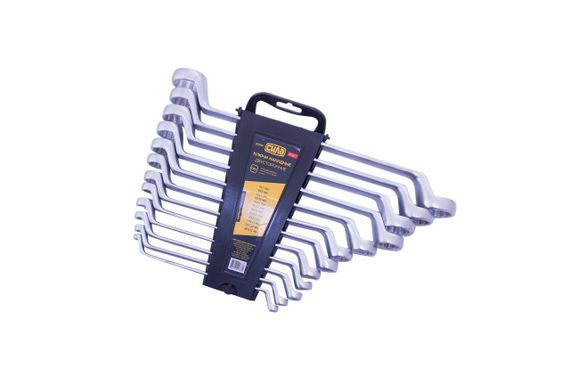 Набор ключей накидных двусторонних CrV 6х7, 8х9, 10х11, 12х13, 14х15, 16х17, 18х19, 20х22, 21х23, 24x27, | Зображення 1