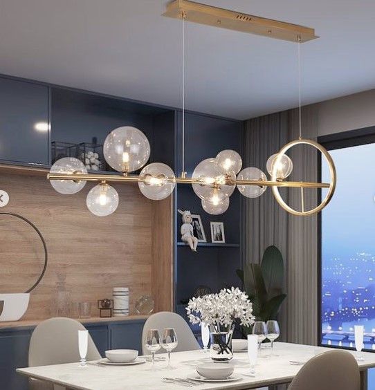 Люстра підвісна на 10 лампочок 26341 Золото 30-80х30х120 см.