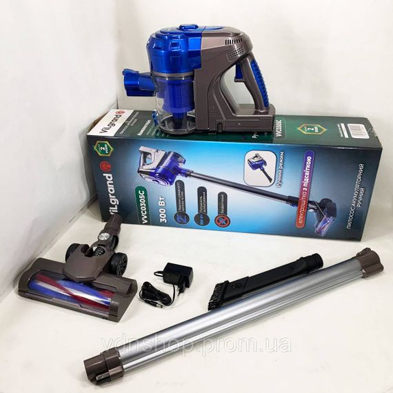 Вертикальный пылесос контейнерный VILGRAND VVC0305С 300 Вт Пылесос без мешка для сбора ручной QR-56 | Зображення 1