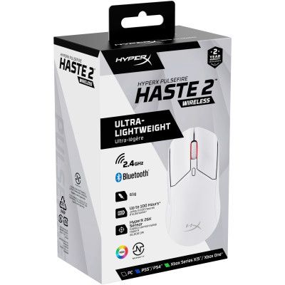 Мышка HyperX Pulsefire Haste 2 Wireless White (6N0A9AA) | Зображення 4