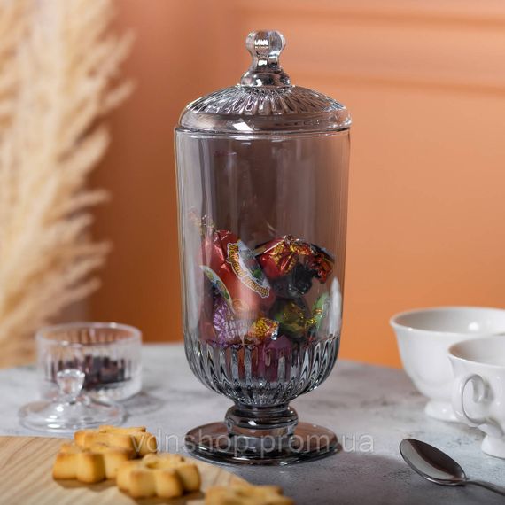 Конфетница с крышкой стеклянная Ø 10 см HP-YH-18 | Зображення 3