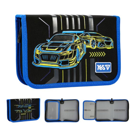 Пенал твердий одинарний із клапаном YES HP-03 Rally 533736 3х13х21 см