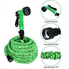 Шланг садовий Magic House 7.5 м з розпилювачем (6 режимів) Green QU-35