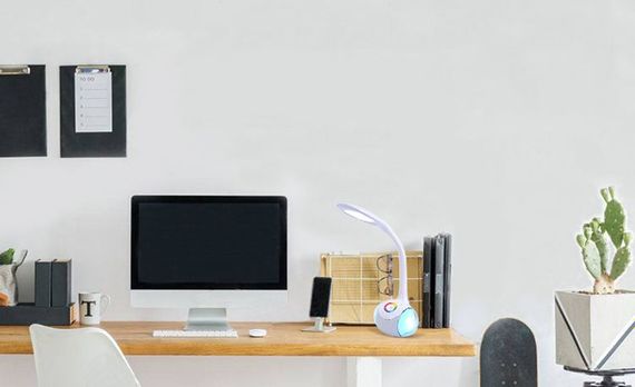 Настольная цветная лампа LED лампа с USB SL-72 7W WH | Зображення 2