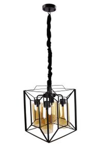 Люстра підвісна LOFT на 4 лампочки 25054 Чорний 50-105х32х32 см.