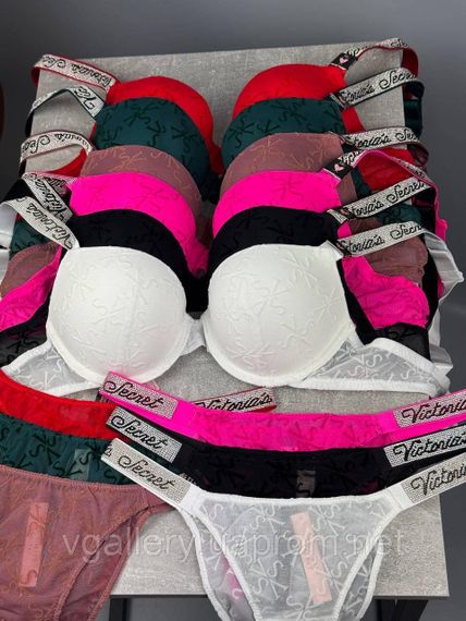 Кружевной комплект Виктория Сикрет со стразами Бюстгальтер На Поролоне, Кружевной Комплект Victoria's Secret | Зображення 4