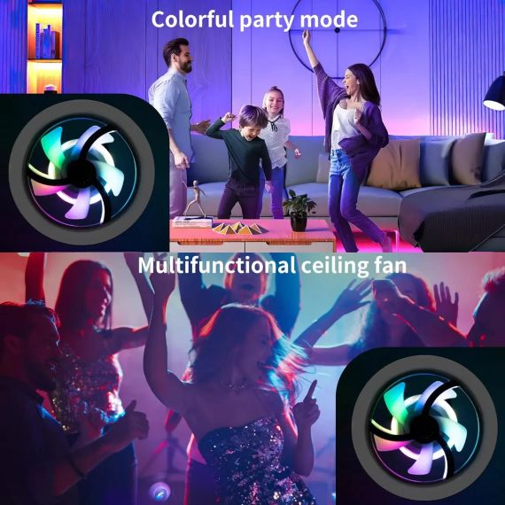 Лампа - вентилятор в патрон+пульт LED AROMATHERAPY FAN LIGHT CHP-008 RGB 2835RGB | Зображення 4