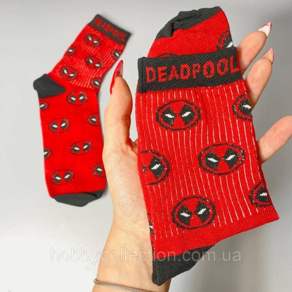 Шкарпетки чоловічі високі 1 пара "Deadpool" червоні 40-45 р бавовняні | Зображення 3