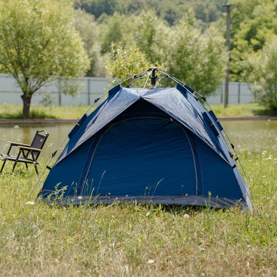 Намет кемпінговий тримісний 190×190×140 (см) автоматичний LU-002 Сиій | Зображення 5