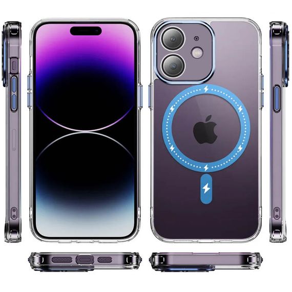 Чохол TPU+PC Colorful with MagSafe для Apple iPhone 12 (6.1") Blue | Зображення 1