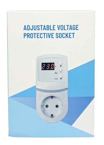 Реле напруги 16 А 3000 W 100-300 V євро вилка з термозахистом з дисплеєм регульоване TOMZN | Зображення 3