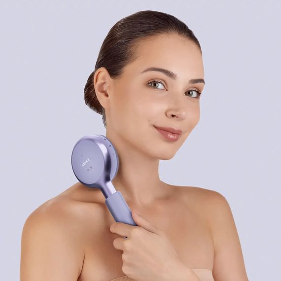 Звукова світлодіодна щітка для всього тіла GESKE Sonic LED Full-Body Brush&Intensive Exfoliator 9в1 aquamarine, Фіолетовий | Зображення 3