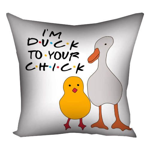 Подушка габардинова з принтом I'm duck to your chick 40x40 см (4P_DR006)