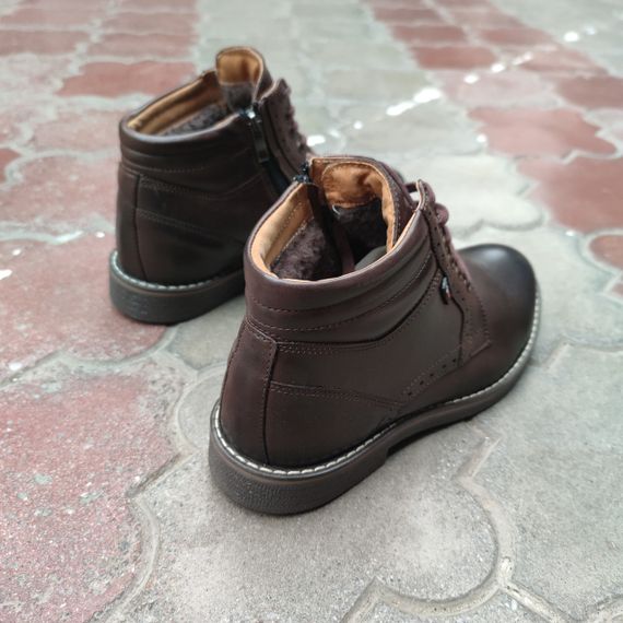 Шкіряні черевики коричневого кольору 43 розмір – на стопу 28,4 см | Зображення 4