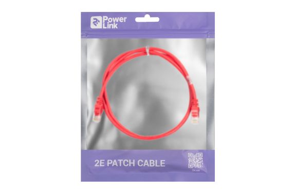 Патч-корд 2E Cat 5e,UTP,RJ45, 26AWG ,7/0.16 Cu, 1.20 m, PVC,Red (2E-PC5ECOP-120RD) | Зображення 2